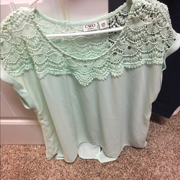 Mint green shear shirt sz 14/16w cato - Picture 1 of 4